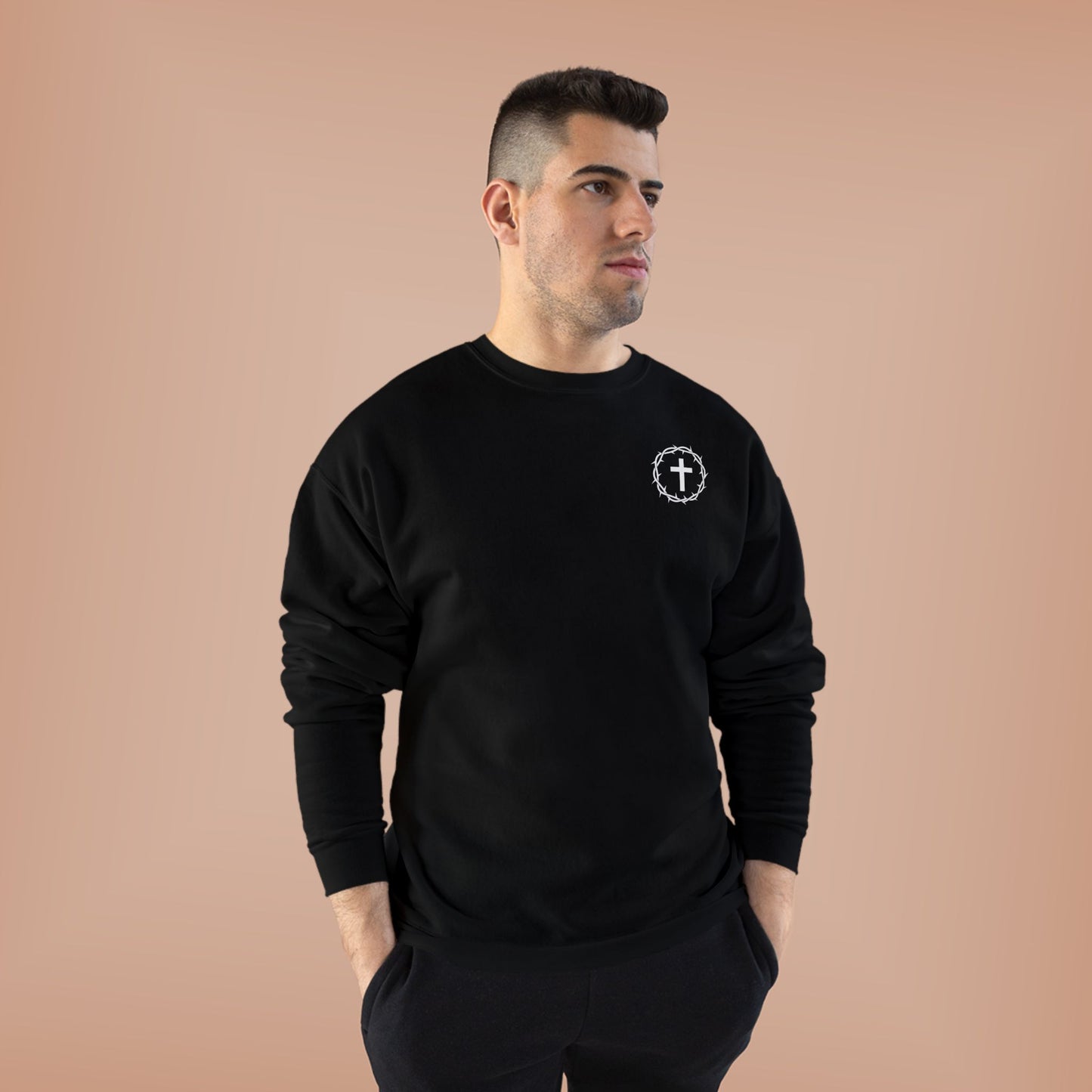 Display Your Faith - John 3:16 - Eco-Friendly Crewneck Sweatshirt Christian Apparel