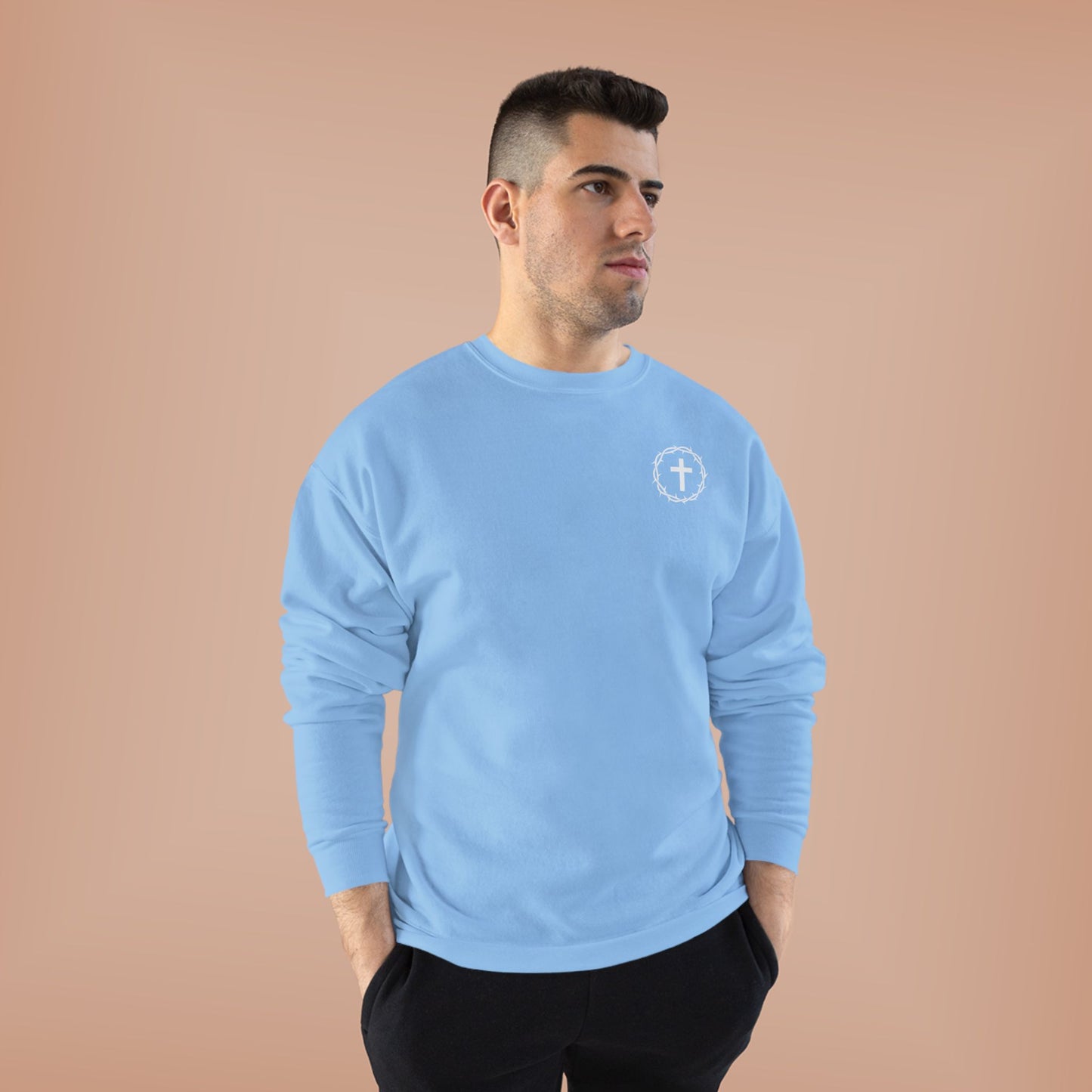 Display Your Faith - John 3:16 - Eco-Friendly Crewneck Sweatshirt Christian Apparel