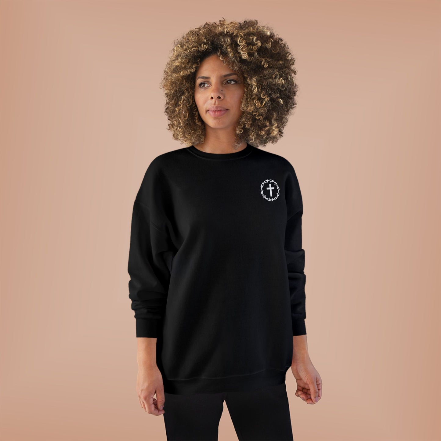 Display Your Faith - John 3:16 - Eco-Friendly Crewneck Sweatshirt Christian Apparel