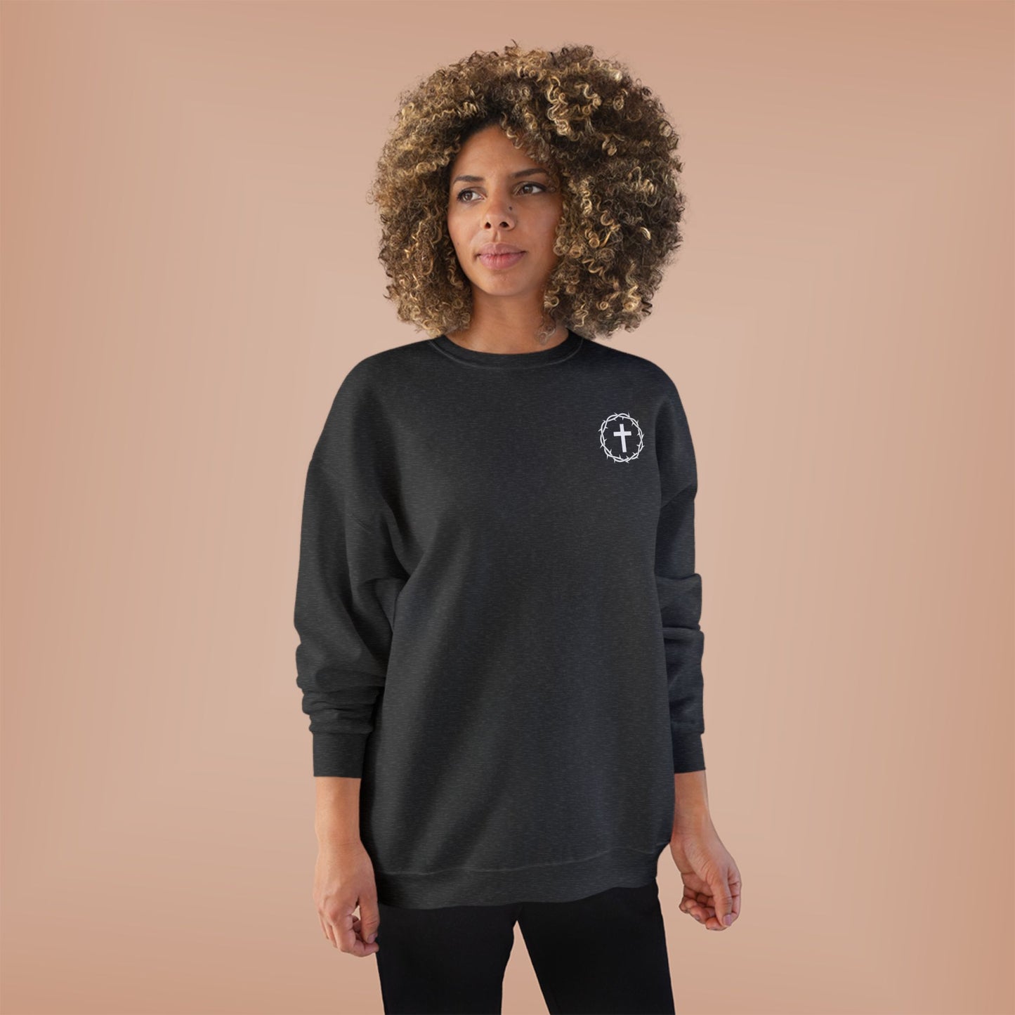Display Your Faith - John 3:16 - Eco-Friendly Crewneck Sweatshirt Christian Apparel