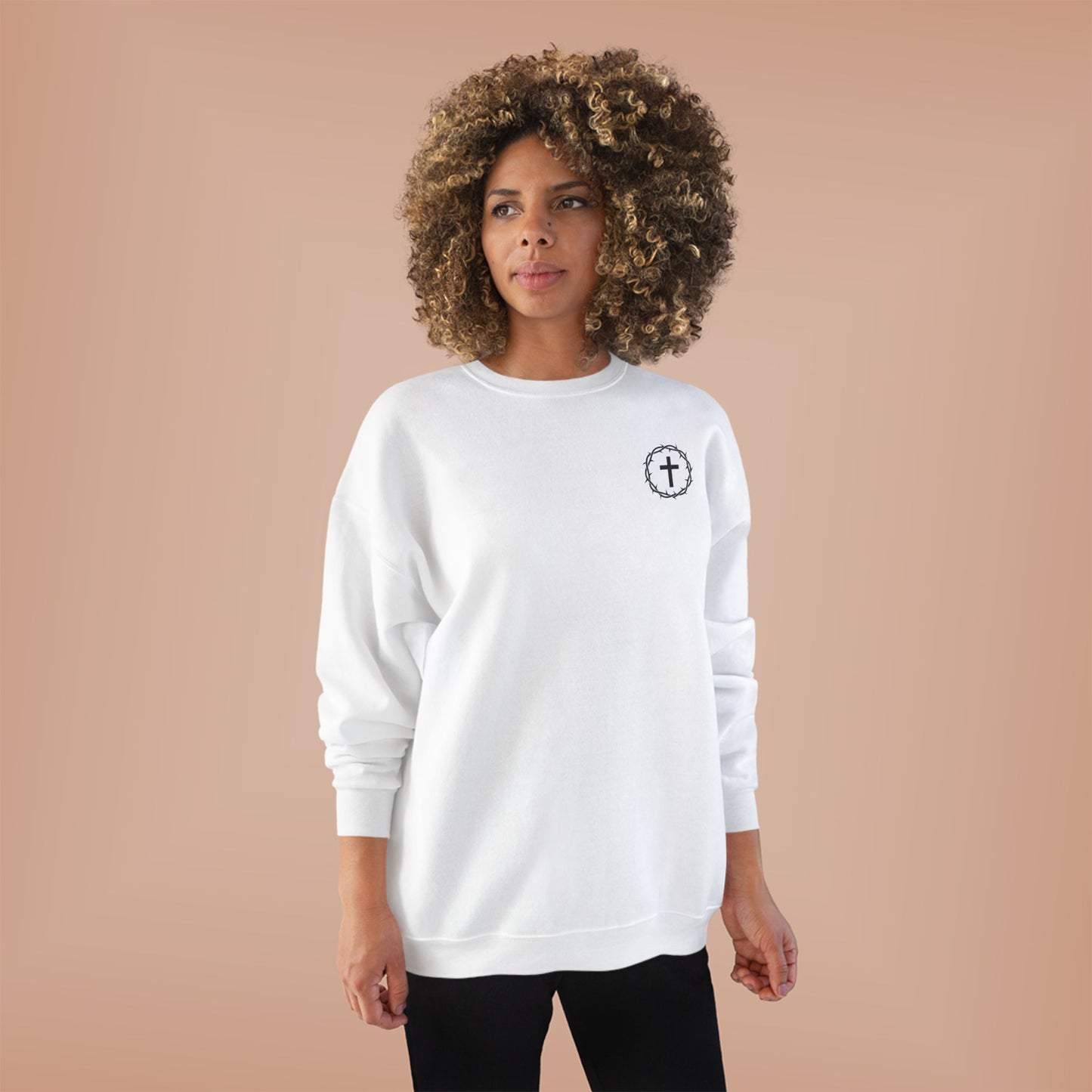 Display Your Faith - John 3:16 - Eco-Friendly Crewneck Sweatshirt Christian Apparel