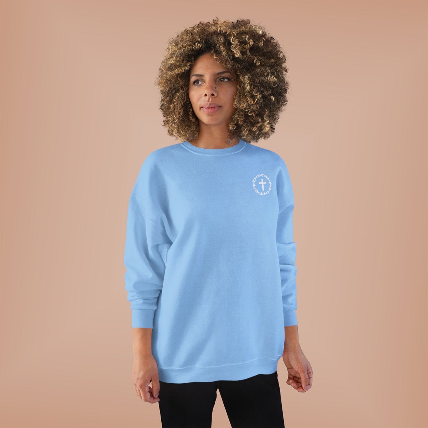 Display Your Faith - John 3:16 - Eco-Friendly Crewneck Sweatshirt Christian Apparel