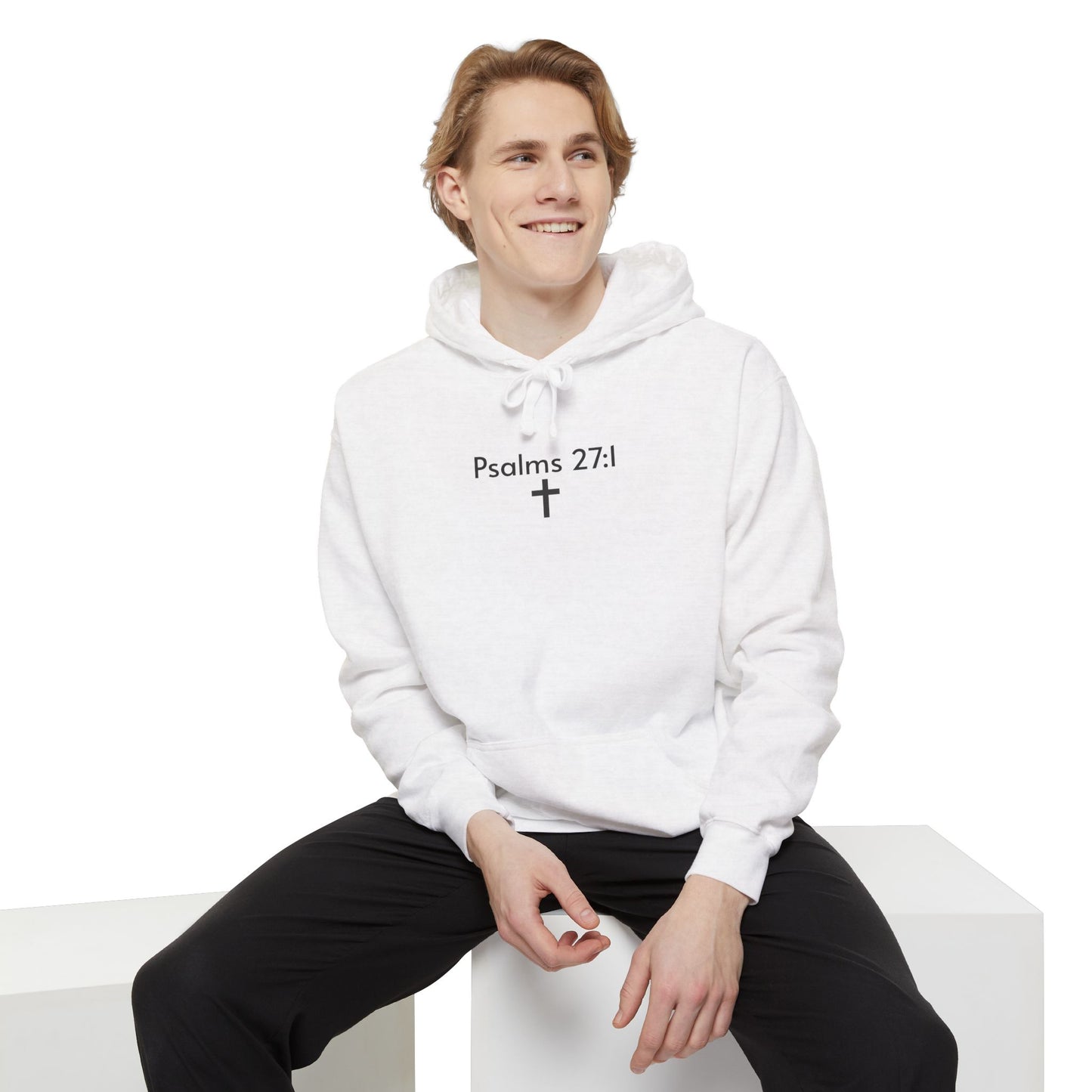Psalms 27:1 Garment-Dyed Hoodie – Light Over Fear