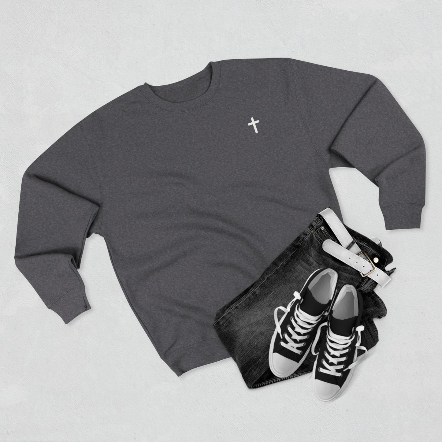 Christian Cross Crewneck Sweatshirt | Unisex Sweatshirt, Casual Wear, Gift for Him/Her, Holiday Apparel, Christian Sweatshirt