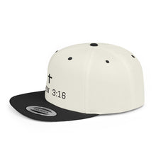 Faith-Inspired Flat Bill Snapback Cap - John 3:16 Design