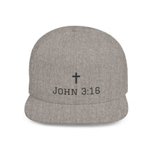 Faith-Inspired Flat Bill Snapback Cap - John 3:16 Design