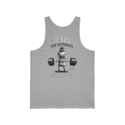 Jesus The Ultimate Deadlifter Unisex Jersey Tank Top