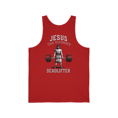 Jesus The Ultimate Deadlifter Unisex Jersey Tank Top