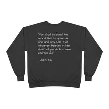 Display Your Faith - John 3:16 - Eco-Friendly Crewneck Sweatshirt Christian Apparel