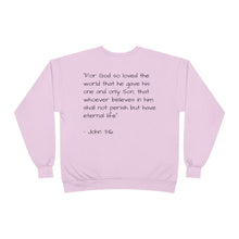 Display Your Faith - John 3:16 - Eco-Friendly Crewneck Sweatshirt Christian Apparel