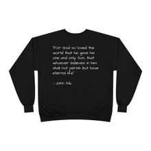 Display Your Faith - John 3:16 - Eco-Friendly Crewneck Sweatshirt Christian Apparel