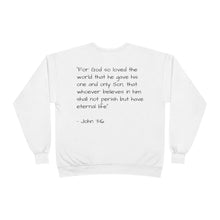 Display Your Faith - John 3:16 - Eco-Friendly Crewneck Sweatshirt Christian Apparel