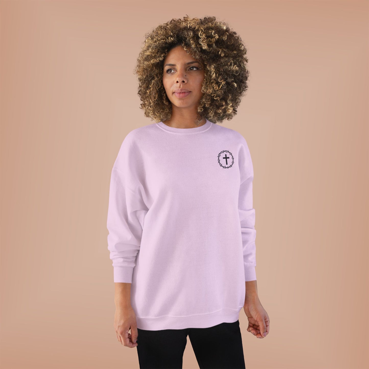 Display Your Faith - John 3:16 - Eco-Friendly Crewneck Sweatshirt Christian Apparel