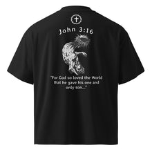 Display Your Faith Back Of Shirt - Anime Jesus John 3:16 - Unisex organic oversized high neck t-shirt