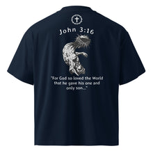 Display Your Faith Back Of Shirt - Anime Jesus John 3:16 - Unisex organic oversized high neck t-shirt